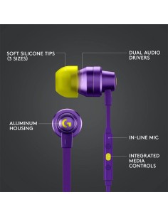 Logitech G G333 Kulakiçi Stereo Mor Oyuncu Kulaklığı 2